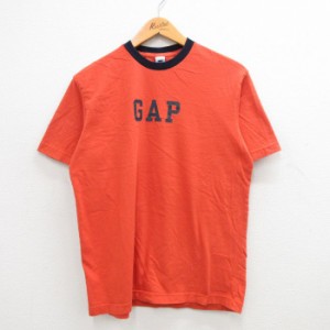 古着 ギャップ GAP 半袖 ビンテージ Tシャツ メンズ 00年代 00s ビッグロゴ コットン クルーネック オレンジ他 Lサイズ 中古 中古 古着