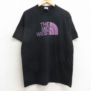 古着 半袖 ビンテージ Tシャツ メンズ 00年代 00s THE MID WEST クルーネック 黒 ブラック Lサイズ 中古 中古 古着