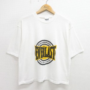 古着 半袖 ビンテージ Tシャツ メンズ 90年代 90s EVERLAST クルーネック USA製 白 ホワイト Lサイズ 中古 中古 古着