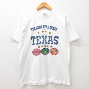 古着 ヘインズ Hanes 半袖 ビンテージ Tシャツ メンズ 00年代 00s テキサス 星 クルーネック 白 ホワイト Lサイズ 中古 中古 古着