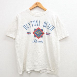 古着 オニータ ONEITA 半袖 ビンテージ Tシャツ メンズ 90年代 90s デイトナビーチ フロリダ コットン クルーネック USA製 白  中古 古着