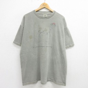 古着 半袖 ビンテージ Tシャツ メンズ 90年代 90s 犬 SEADOG 大きいサイズ コットン クルーネック USA製 グレー系 XLサイズ 中 中古 古着