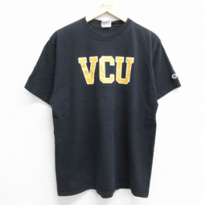 古着 チャンピオン champion 半袖 ビンテージ Tシャツ メンズ 00年代 00s VCU コットン クルーネック 黒 ブラック Lサイズ 中 中古 古着