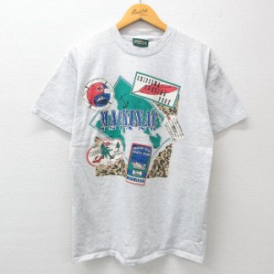 古着 アメリカンイーグル American Eagle 半袖 ビンテージ Tシャツ メンズ 90年代 90s マキナック島 コットン クルーネック US 中古 古着