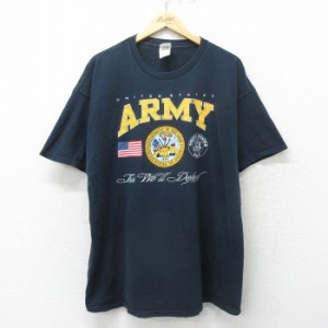 古着 半袖 ビンテージ Tシャツ メンズ 00年代 00s アーミー ARMY 大きいサイズ クルーネック 黒 ブラック XLサイズ 中古 中古 古着