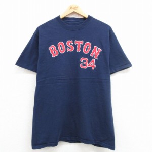 古着 半袖 ビンテージ Tシャツ メンズ 00年代 00s MLB ボストンレッドソックス デビッドオルティーズ 34 コットン クルーネッ 中古 古着