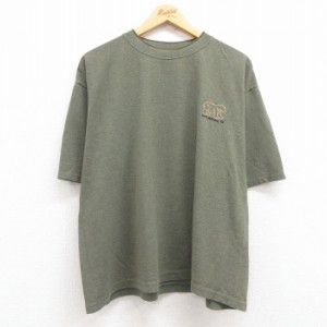 古着 半袖 ビンテージ Tシャツ メンズ 90年代 90s クマ ガットリンバーグ 鹿の子 大きいサイズ クルーネック USA製 緑 グリー 中古 古着