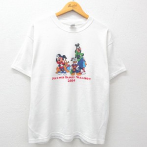 古着 半袖 ビンテージ Tシャツ メンズ 00年代 00s ディズニー DISNEY ミッキー MICKEY MOUSE グーフィー コットン クルーネッ 中古 古着