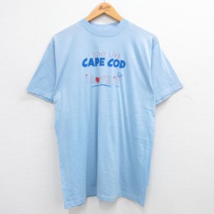 古着 半袖 ビンテージ Tシャツ メンズ 90年代 90s ケープコッド アヒル クルーネック USA製 薄紺 ネイビー Lサイズ 中古 中古 古着