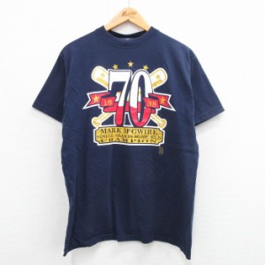 古着 マジェスティック 半袖 ビンテージ Tシャツ メンズ 90年代 90s MLB マークマグワイア ホームラン チャンピオン コットン  中古 古着