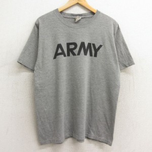 古着 半袖 ビンテージ Tシャツ メンズ 90年代 90s ミリタリー アーミー ARMY リフレクター クルーネック USA製 グレー 霜降り  中古 古着