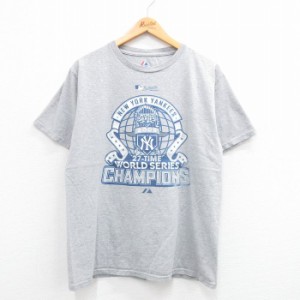 古着 マジェスティック 半袖 ビンテージ Tシャツ メンズ 00年代 00s MLB ニューヨークヤンキース ワールドシリーズ クルーネッ 中古 古着