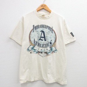 古着 スターター STARTER 半袖 ビンテージ Tシャツ メンズ 90年代 90s MLB フィラデルフィアアスレチックス コットン クルーネ 中古 古着