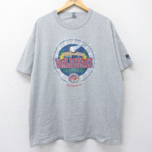 古着 ラッセル 半袖 ビンテージ Tシャツ メンズ 00年代 00s 野球 リトルリーグ ワールドシリーズ 大きいサイズ クルーネック  中古 古着