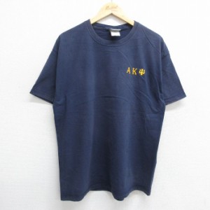 古着 ジャージーズ 半袖 ビンテージ Tシャツ メンズ 00年代 00s AK コットン クルーネック 紺 ネイビー Lサイズ 中古 中古 古着