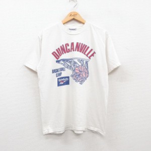 古着 リーボック REEBOK 半袖 ビンテージ Tシャツ メンズ 00年代 00s バスケットボール コットン クルーネック 白 ホワイト L 中古 古着