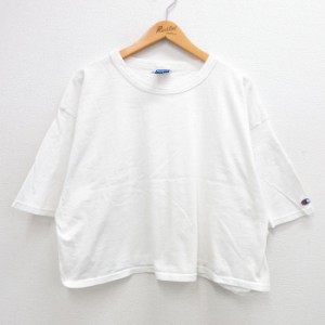 古着 チャンピオン Champion 半袖 ビンテージ Tシャツ メンズ 90年代 90s 無地 大きいサイズ ショート丈 コットン クルーネッ 中古 古着