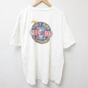 古着 半袖 ビンテージ Tシャツ メンズ 00年代 00s バレーボール 大きいサイズ コットン クルーネック 白 ホワイト XLサイズ 中 中古 古着