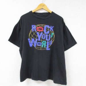 古着 半袖 ビンテージ Tシャツ メンズ 00年代 00s ロックンロールミュージアム 大きいサイズ クルーネック 黒 ブラック XLサイ 中古 古着