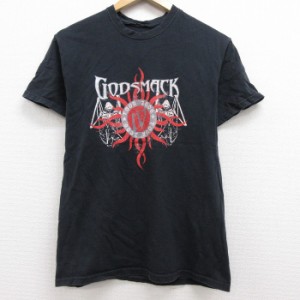 古着 半袖 ビンテージ ロック バンド Tシャツ 00年代 00s ゴッドスマック クルーネック 黒 ブラック Sサイズ 中古 メンズ Tシャツ 古着