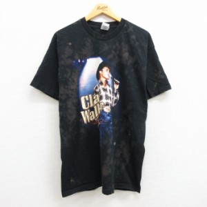 古着 半袖 ビンテージ ロック バンド Tシャツ メンズ 90年代 90s アーネストクレイトンウォーカー コットン クルーネック 黒  中古 古着