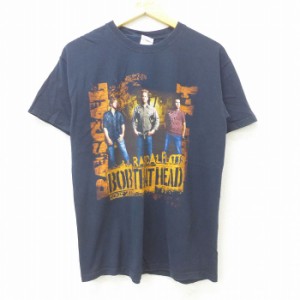 古着 半袖 ビンテージ ロック バンド Tシャツ メンズ 00年代 00s ラスカルフラッツ コットン クルーネック 黒 ブラック Mサイ 中古 古着