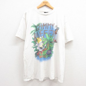 古着 半袖 ビンテージ ロック バンド Tシャツ メンズ 90年代 90s ジミーバフェット コロナ ビール 大きいサイズ コットン クル 中古 古着