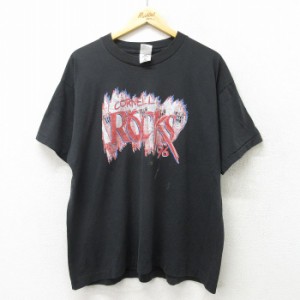 古着 半袖 ビンテージ ロック バンド Tシャツ メンズ 90年代 90s コーネル クルーネック 黒 ブラック XLサイズ 中古 中古 古着