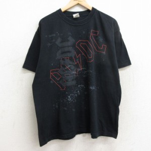 古着 半袖 ビンテージ ロック バンド Tシャツ メンズ 00年代 00s AC/DC コットン クルーネック 黒 ブラック XLサイズ 中古 中古 古着