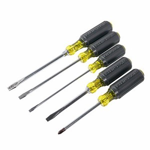 Klein Tools 85075 Cushion-Grip Screwdriver Set, Yellow and Black, 5-Pi(中古品)