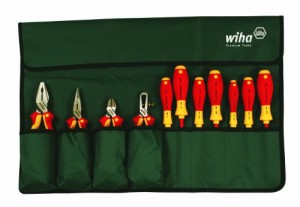 Wiha 32986 Insulated Industrial Pliers/Drivers Set in Roll Out Pouch, (中古品)