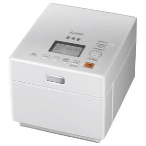 三菱 IHジャー炊飯器（5.5合炊き）　クリスタルホワイトMITSUBISHI　蒸気レ(中古品)