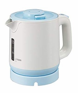 タイガー 魔法瓶 電気 ケトル ブルー  800ml 蒸気レス わく子 PCJ-A080-A T(中古品)