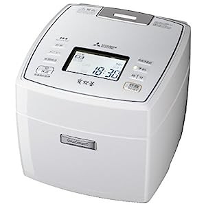 三菱電機 IHジャー炊飯器 備長炭炭炊釜 5.5合炊き ピュアホワイト NJ-VX107(中古品)