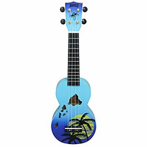 MAHALO ソプラノ UKULELE デザイナーシリーズ ハワイ MD1 HA ブルー バース(中古品)