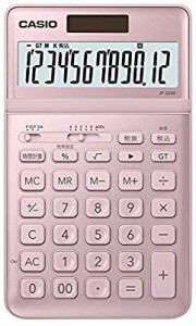 カシオ 電卓 12桁 （ライトピンク）CASIO スタイリッシュ電卓 ジャストタイ(中古品)