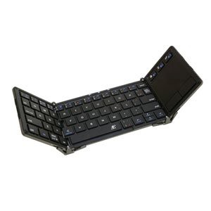 スリーイー タッチパッド付 Bluetoothキーボード 3つ折りタイプ (ブラック)(中古品)