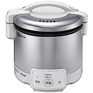 リンナイ 3合 ガス炊飯器 こがまるVQシリーズ グレイッシュホワイト 12A13A(中古品)