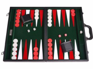 Middleton Games 21インチ レザーレット バックギャモンセット ? ブラック (中古品)