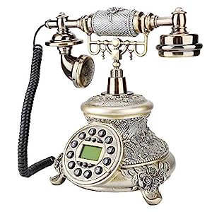 ヨーロッパスタイル固定電話 アンティーク電話機 自宅レトロ電話 家庭装飾 (中古品)
