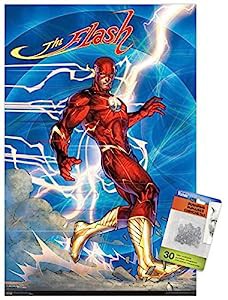 DC Comics - The Flash - Jim Lee ウォールポスター プッシュピン付き(中古品)