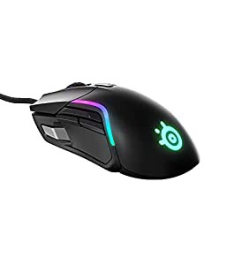 SteelSeries Rival 5 ゲーム用マウス PrismSync RGB照明と9つのプログラム (中古品)