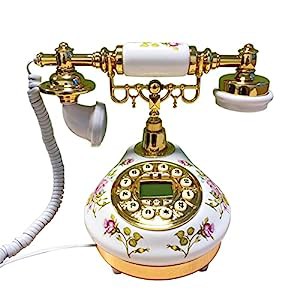 ヨーロッパのヴィンテージの電話、コード付き古いファッションのアンティー(中古品)