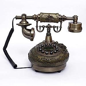 家の装飾のためのレトロなコード付き電話樹脂古典的なヴィンテージアンティ(未使用の新古品)