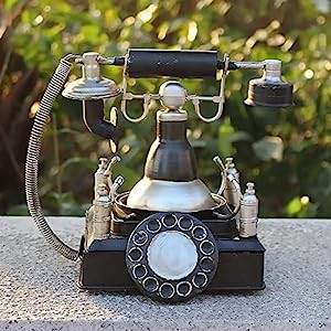 電話オーナメントメタルヴィンテージアンティーク電話昔ながらの電話固定電(中古品)