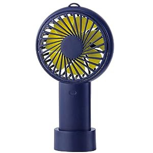 【24個セット販売】乾電池式2WAYファン（スタンド付き） ミニ扇風機 携帯フ(中古品)