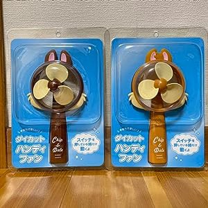 チップとデール ダイカット ハンディファン 扇風機 セット(中古品)