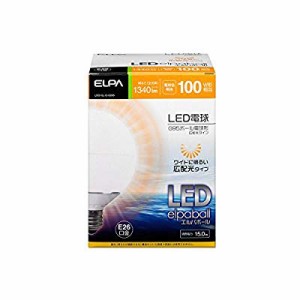 ELPA LED電球 G95ボール球形 100W形 口金直径26mm 電球色 広配光 LDG15L-G-( 未使用の新古品)