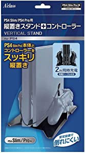 PS4Slim/PS4Pro用縦置きスタンド+コントローラー【充電ケーブル付】(未使用の新古品)