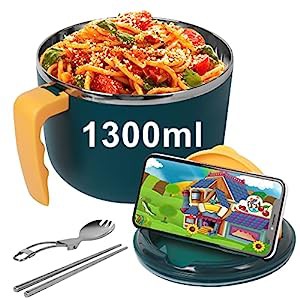 Ajerg ラピッドラーメンクッカー - 1300ml ボウルセット 3分で素早く簡単に(中古品)